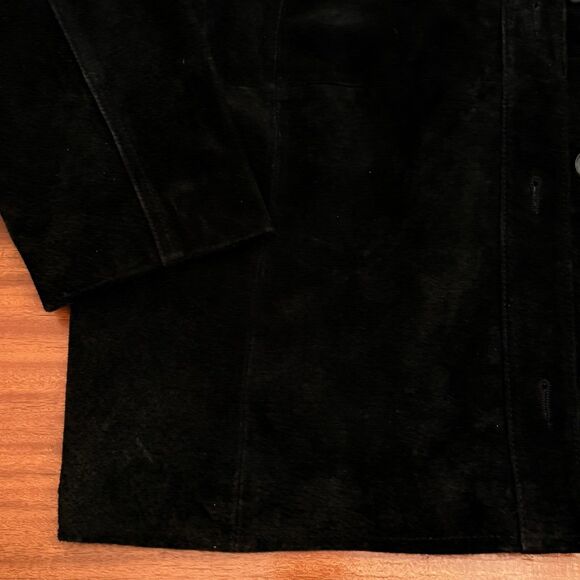 (R)elativity Jacket Suede Women Sz XL Black Leather Button Blazer Lightweight - Picture 5 of 9